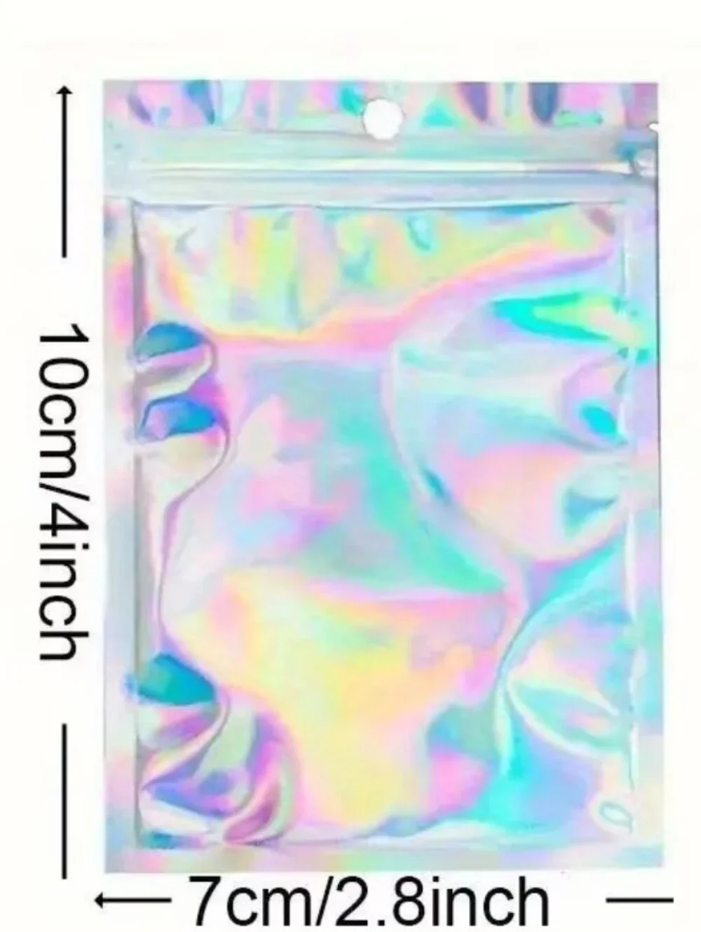 20ct. Holographic Ziplock Jewelry Pouches -Iridescent 2.8